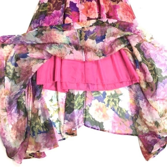 BOHO Dress Sheer Floral Flowers Sleeveless Glitter Metallic V Neck Size Small - Picture 7 of 8